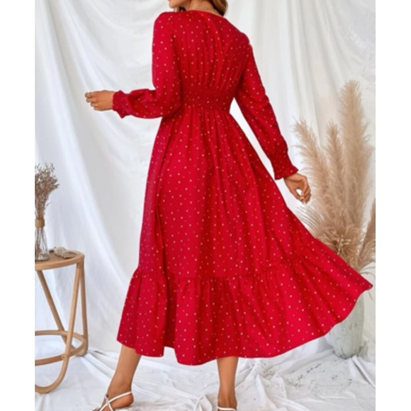 Polka dot lace  insert maxi dress - Picture 3 of 6